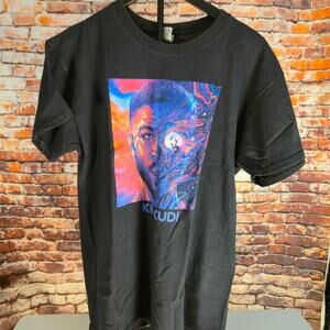 Kid Cudi Graphic T Shirt Mens M Black Gildan Heavy Cotton Rap Hip Hop Tee